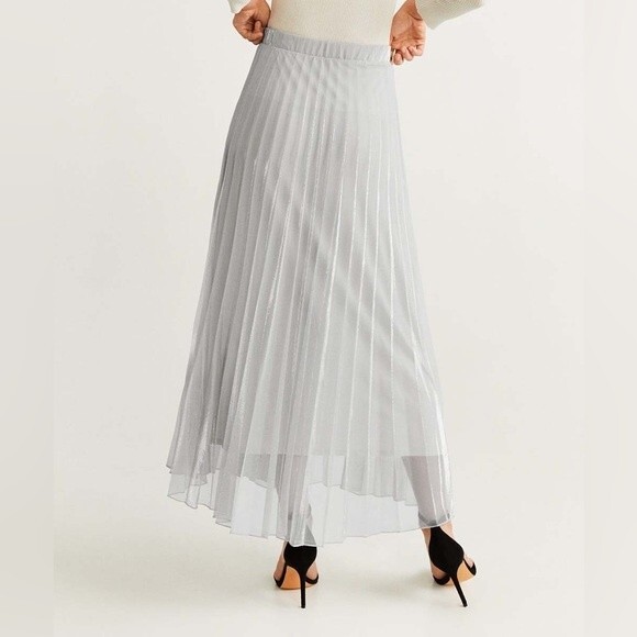 MANGO Gray Pleated Breeze Maxi Skirt - Picture 4 of 8